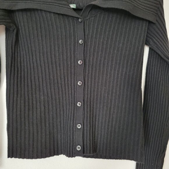 Wild Fable Black Button Down Sweater Shawl Collar Size S - Picture 3 of 14